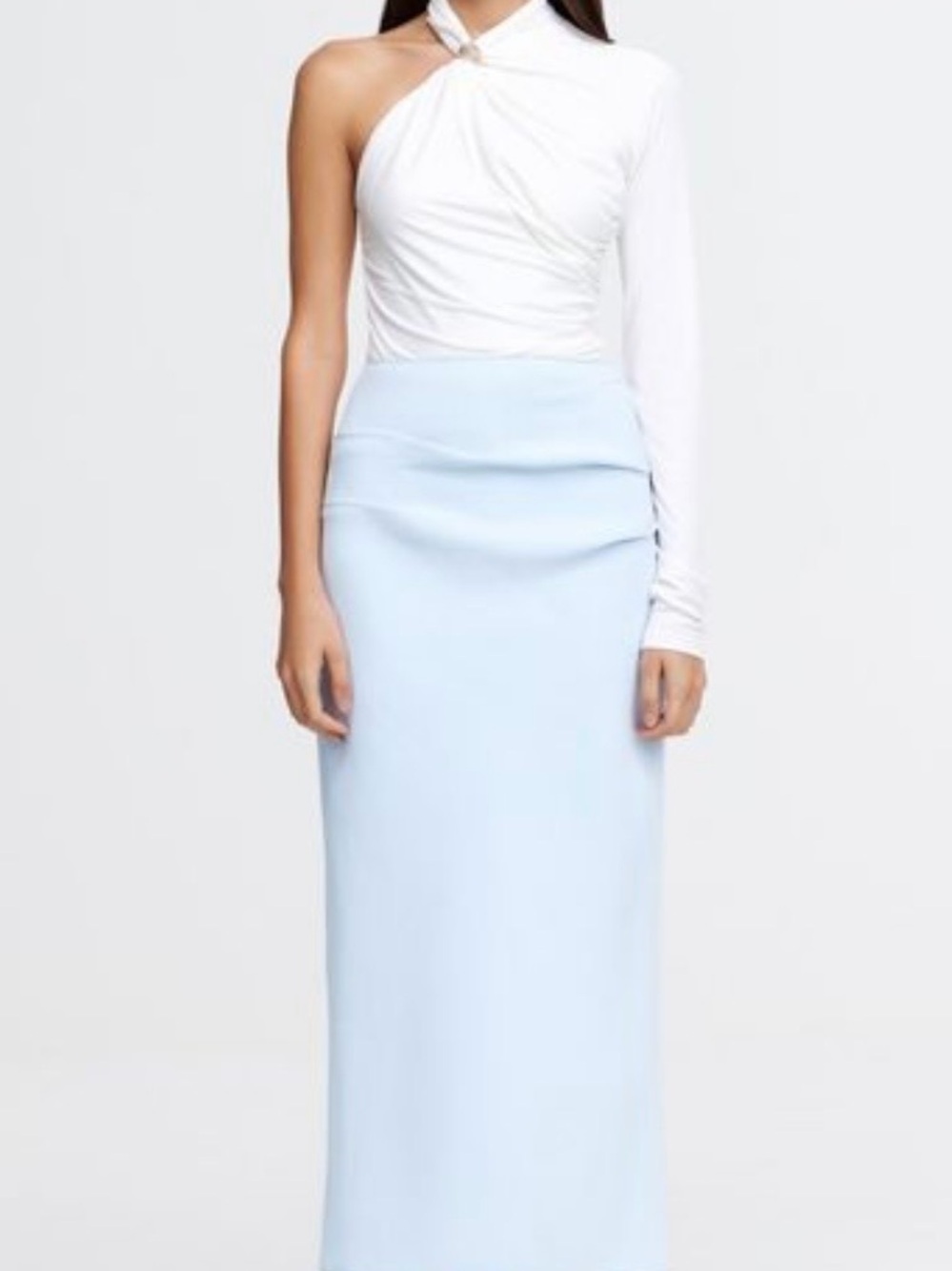 Acler Pale Blue Maxi Pencil Skirt